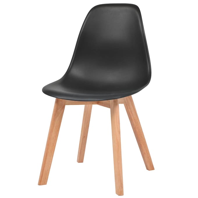 vidaXL - Eetkamerstoelen - 2 - st - kunststof - zwart