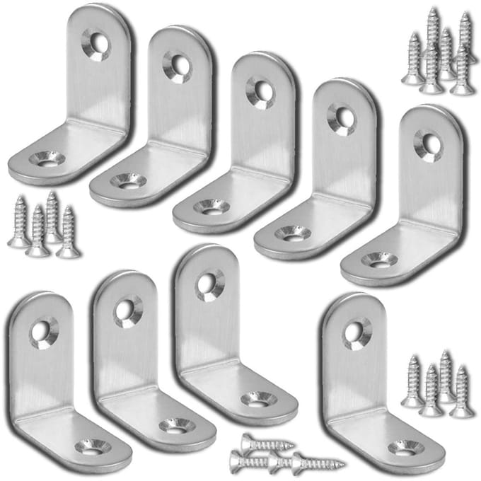 Dailygoody - Hoekverbinders - 25 Stuks - 90 Graden Klamp - Zilver
