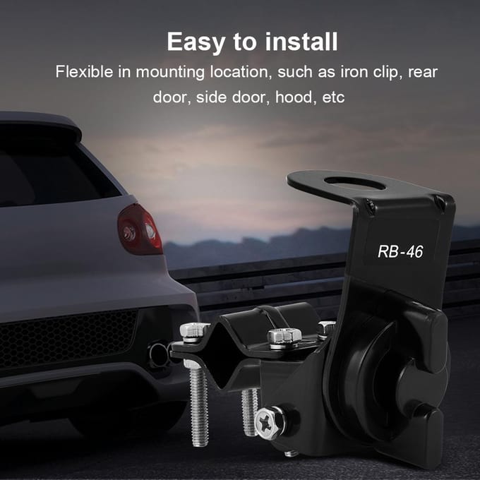 Mobiele Antenne Montagebeugel RVS Houder voor Auto Twee Weg Radio Zender gray