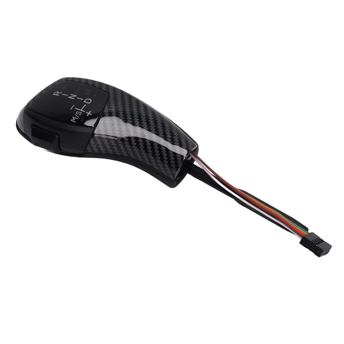 LED Versnellingspookknop Schakelpookkop Retrofit Kit met Motor Start Stop Knop voor E61 E60 E46 LHD Koolstofvezel Stijl black