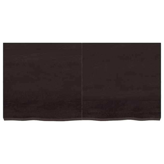 vidaXL - Wandschap - behandeld - massief - eikenhout - donkerbruin