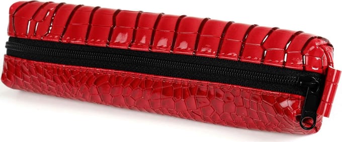 5401-62 Bodensee potloodtas met ritssluiting Croco Rood