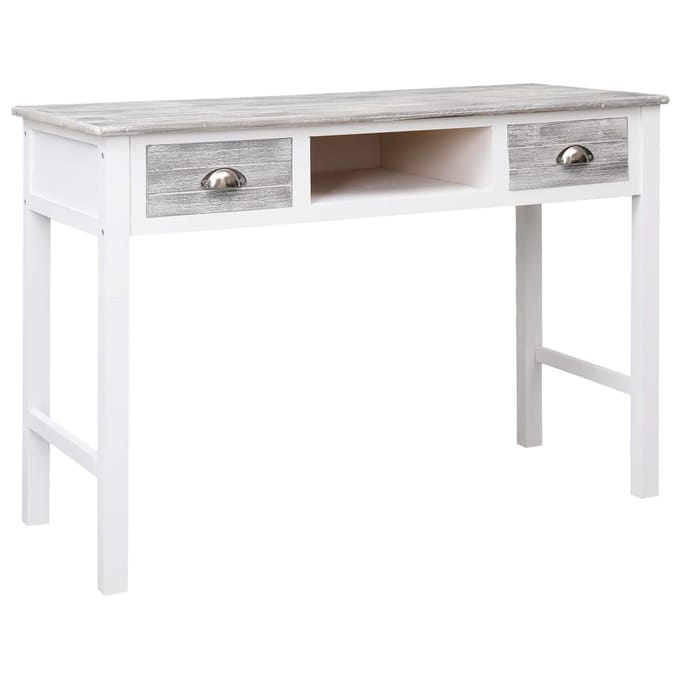 vidaXL - Schrijftafel - 110x45x76 - cm - hout - grijs