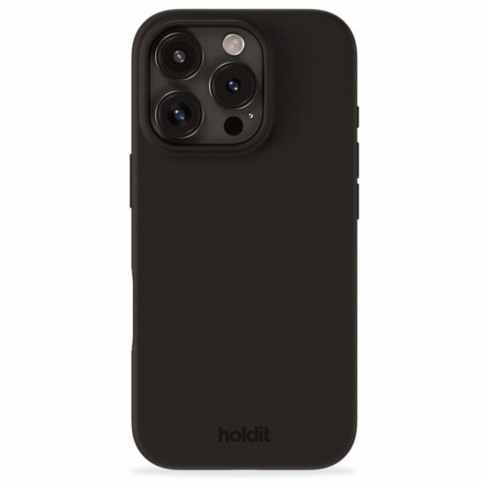Holdit Silicone Case geschikt voor Apple iPhone 16 Pro - Zwart