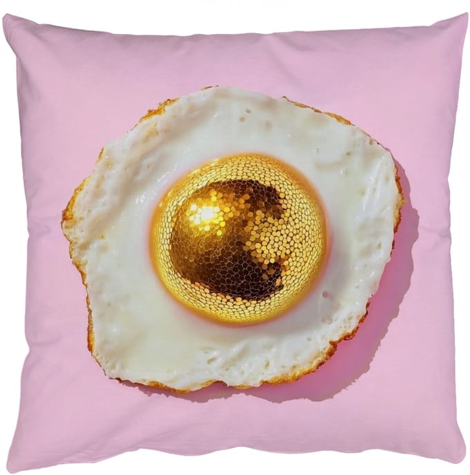 Sierkussens - Kussentjes Woonkamer - 45x45 cm - Ei - Disco - Ontbijt - Glitter