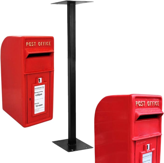 CRLYN® Brievenbus op Paal - Postontvanger Met Standaard - Rood