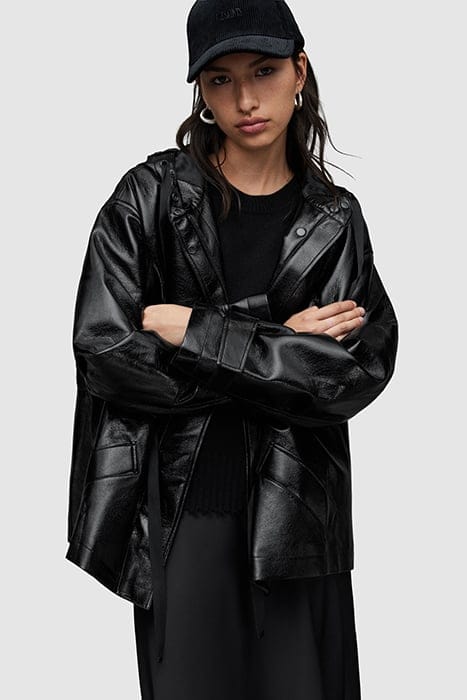 AllSaints Kelsie Shine Jacket Black Taglia: L | Giacche di pelle Outlet | Donna | Nero