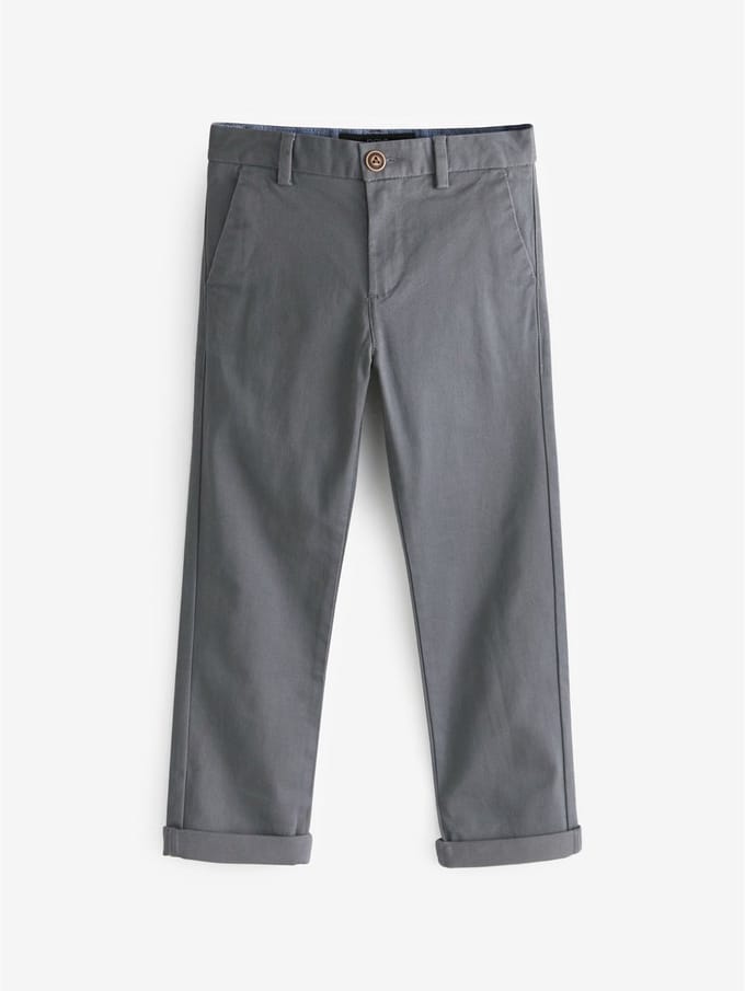 Next - Jongens - Stretch chinobroek met standaard pasvorm - Grijs