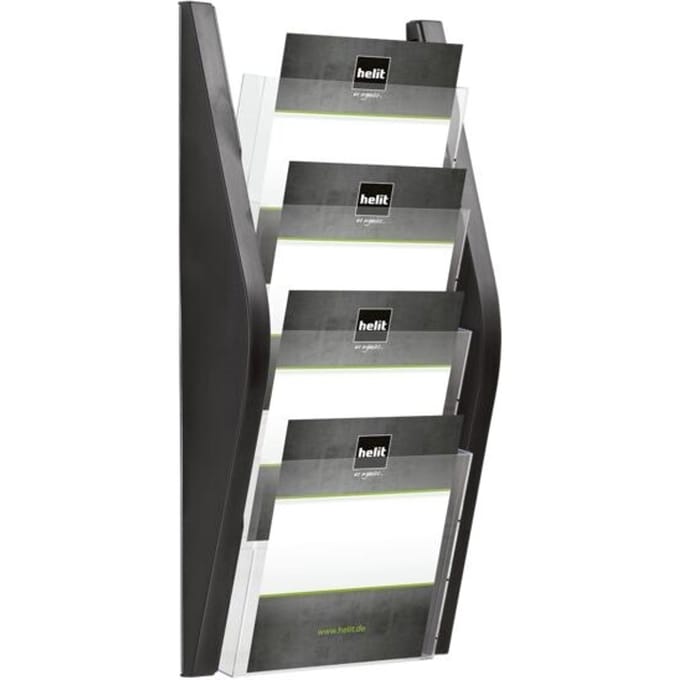 FOLDERHOUDER HELIT WAND 4 X A4 ZWART