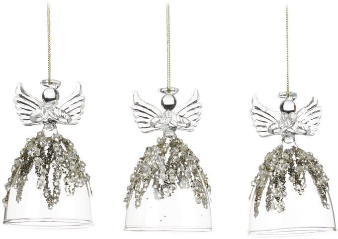 Goodwill Kerstbal-Engel Glas Goud 9 cm Voordeel Ass. Per 3 Stuks