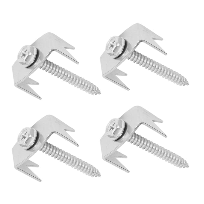 50 PCS Fixations de Poteau de Clôture Acier Inoxydable Robuste Réutilisables Clous à Vis de Fixation pour Fil de Jardin