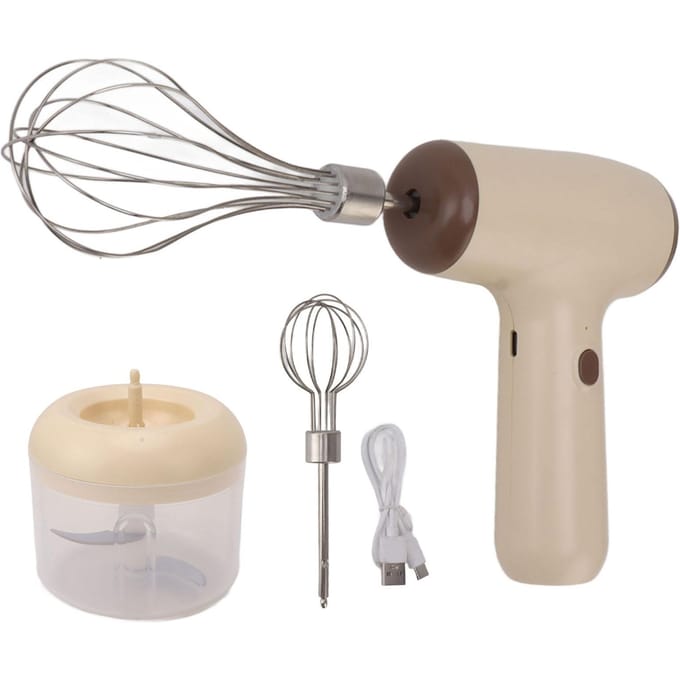 Elektrische Knoflookhakker Eierklopper Draadloze Handheld Foodprocessor USB Oplaadbaar Koken Bakken gray