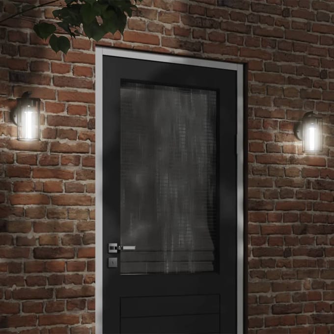 vidaXL Buitenwandlamp roestvrij staal zwart