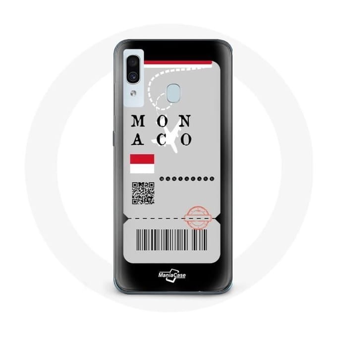 Coque pour Samsung Galaxy A20 Billet d'avion Monaco