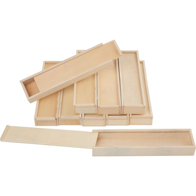 VBS Houten doosjes met schuifdeksel, 10 stuks