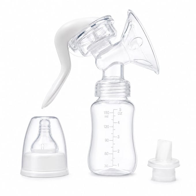 Eurocatch Borstkolf Handmatig - Handkolf Zonder Stroom - Compact Kolfapparaat - BPA-vrij - Wit
