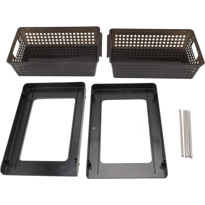 2-laags Organizer Multifunctionele Opbergmanden Badkamer Opbergorganizer Vanity Aanrecht Container black