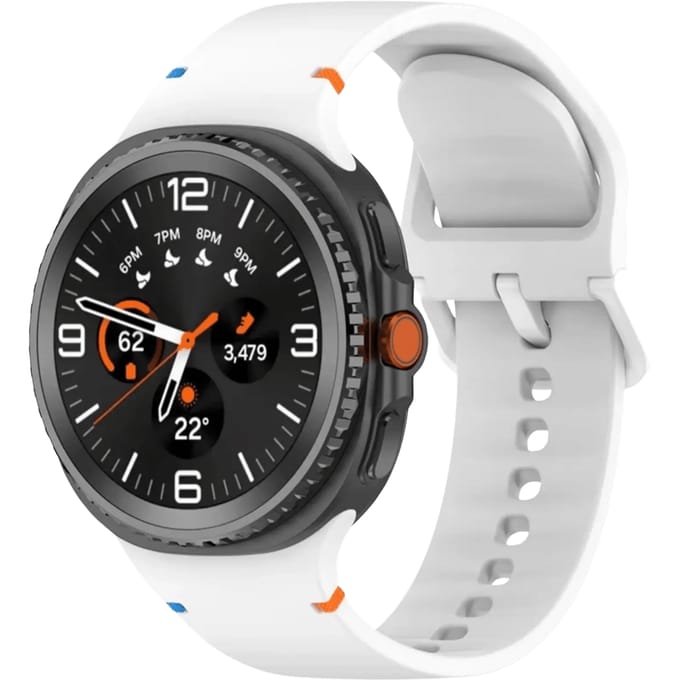Mocaa Samsung Galaxy Watch8 Siliconen Bandje 44mm Wit