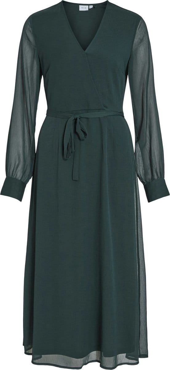 VILA - VIFALIA V-NECK L/S MIDI DRESS - NOOS/DC - Dames - Mini jurken