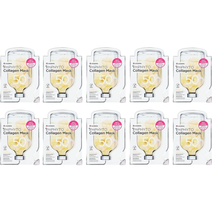 Leaders, I'm Phyto Collagen Beauty Mask, 10 sheets, 25ml (0.84fl oz) each beige