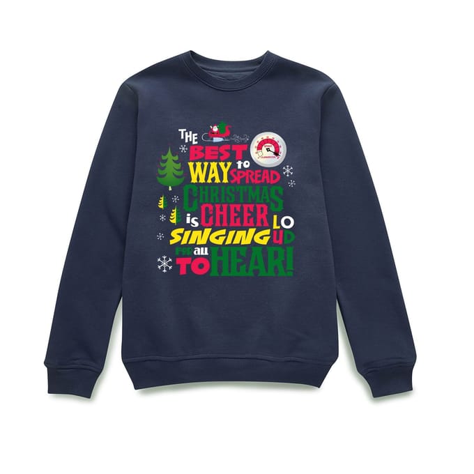 Elf Christmas Cheer Christmas Jumper - Navy - L