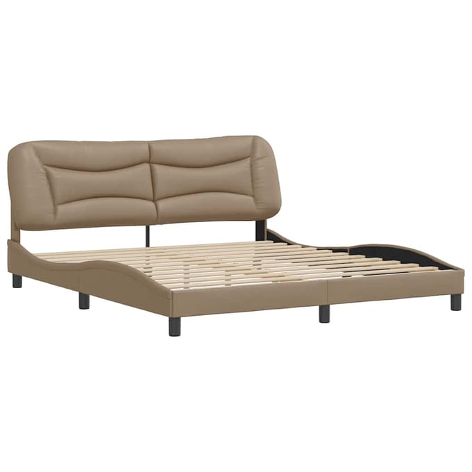 vidaXL - Bedframe - zonder - matras - "Hvar" - kunstleer - cappuccinokleurig - 180x200 - cm