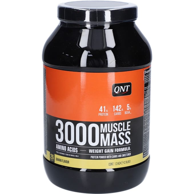 QNT - Weight gainer: Muscle Mass 3000 Banaan (1,3kg)