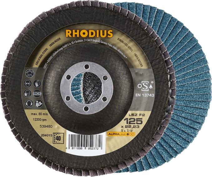 Lamellenschijf - 10 stuks - 125*22 - Rhodius - Korrel 40 - Lamellen schijven