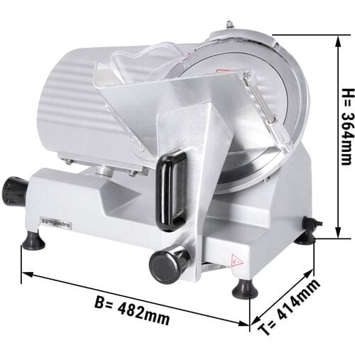 GGM Gastro Vleessnijmachine Professioneel - schuin model - 150W - Mes Ø250mm zilver