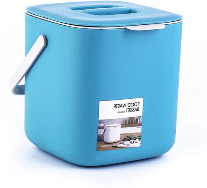 Compacte Compostbak 4L met Koolstoffilter - Geurremmend, Wasbaar en Ideaal voor Organisch Afval in de Keuken