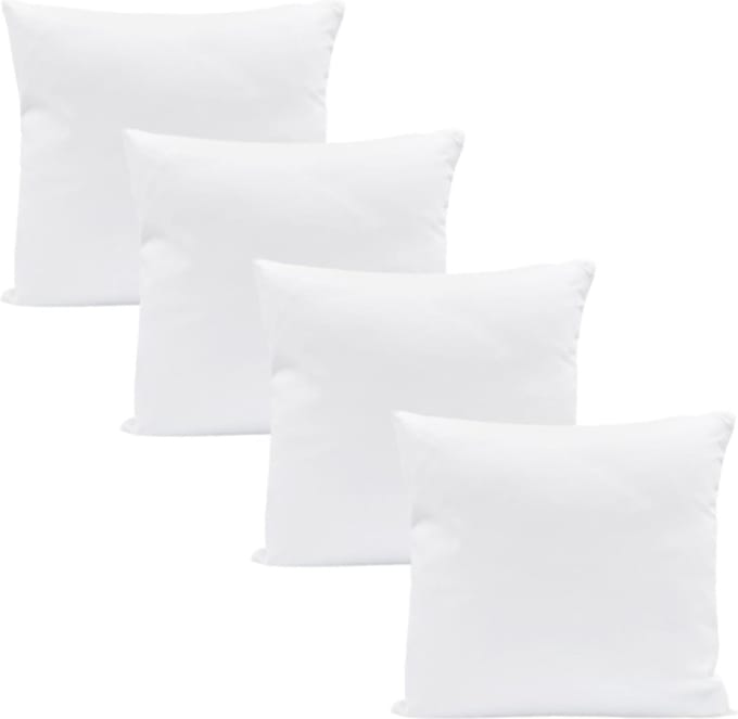 Set van 4 Quilted Microfiber Kussens 40 x 40 cm - Wit