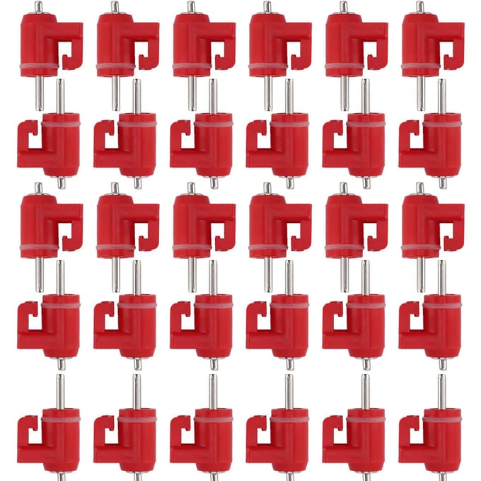 30 Stuks Kippennipel Waterer Pluimvee Waternippel Drinker Buitenaccessoires Rode Kop Fijne Nagel red