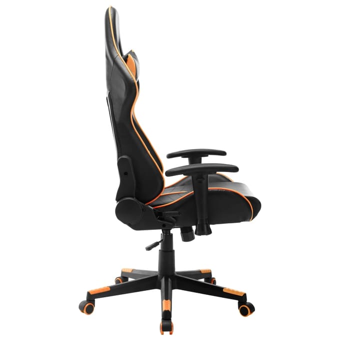 vidaXL - Gamestoel - kunstleer - zwart - en - oranje
