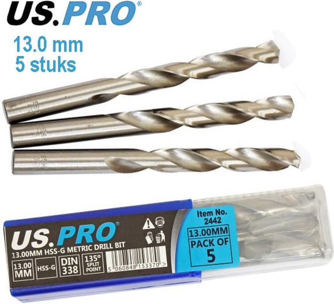 Metaal boren HSS-G 13.0 mm (5 stuks)