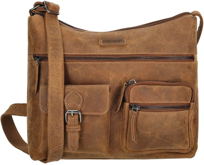 Enrico Benetti Genua Leren Schoudertas - Camel