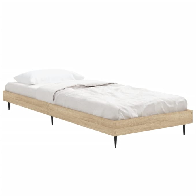vidaXL - Bedframe - zonder - matras - hout - sonoma - eikenkleurig - 75x190 - cm