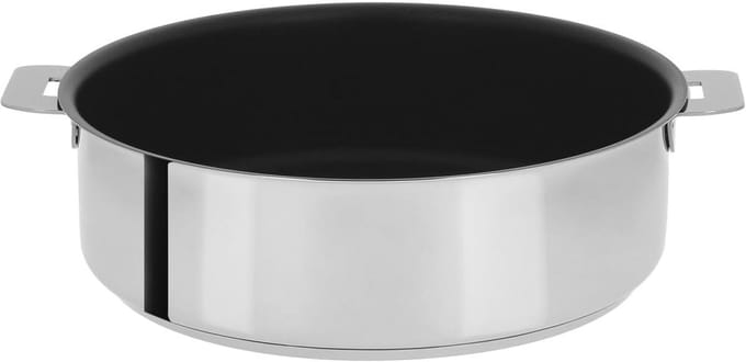 Koekenpan RVS met Antiaanbaklaag en Afneembaar Handvat 22 cm