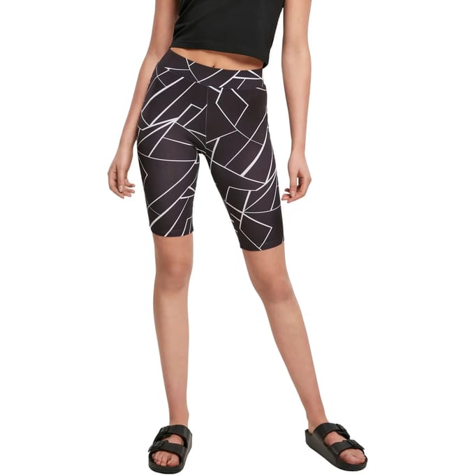 Urban Classics - AOP Geometric 2-Pack Korte cycle broek - S - Zwart