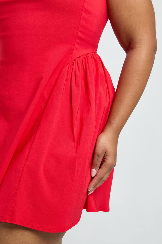 boohoo Dames Plus Bengaline Skater met brede band | Maat: 16