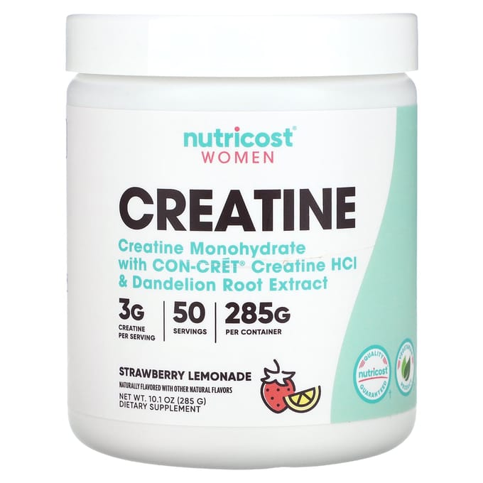 Nutricost, Femmes, Créatine, Limonade Fraise, 10,1 oz (285g)