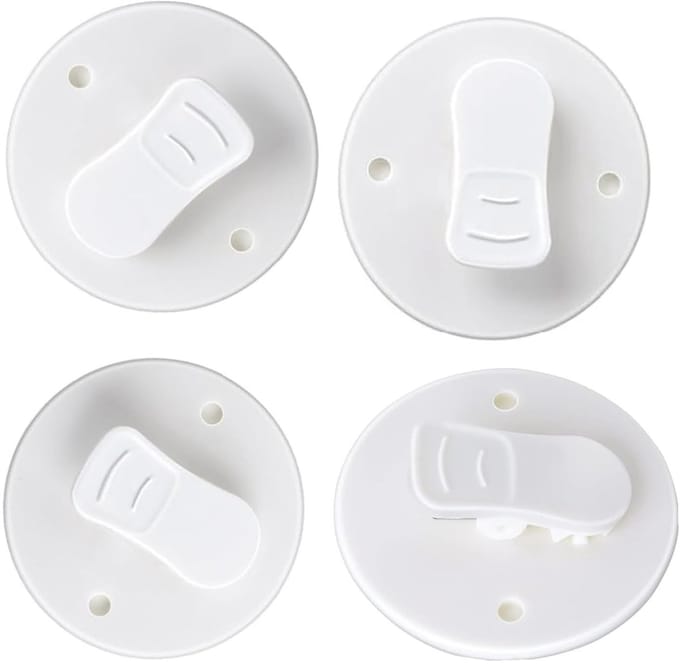 Dailygoods- Douchegordijnclips 4 Stuks - Zelfklevend