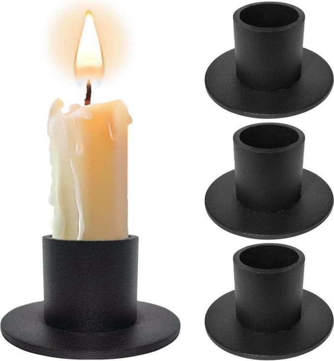 4 Pieces Retro Candle Holders-Round Candle Holders for Dining Table Party Wedding Valentine's Day