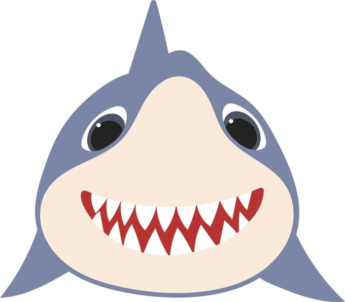 Kinderkamerkleed vinyl | Sharkie
