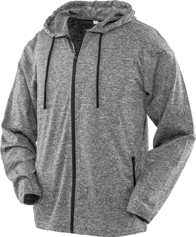 Spiro Mens hooded tee-jacket S277M - Grey / Black - M