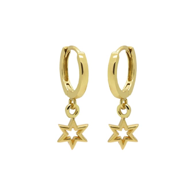 Karma hinged hoops symbool symbols 6 point open star Goud A56GP