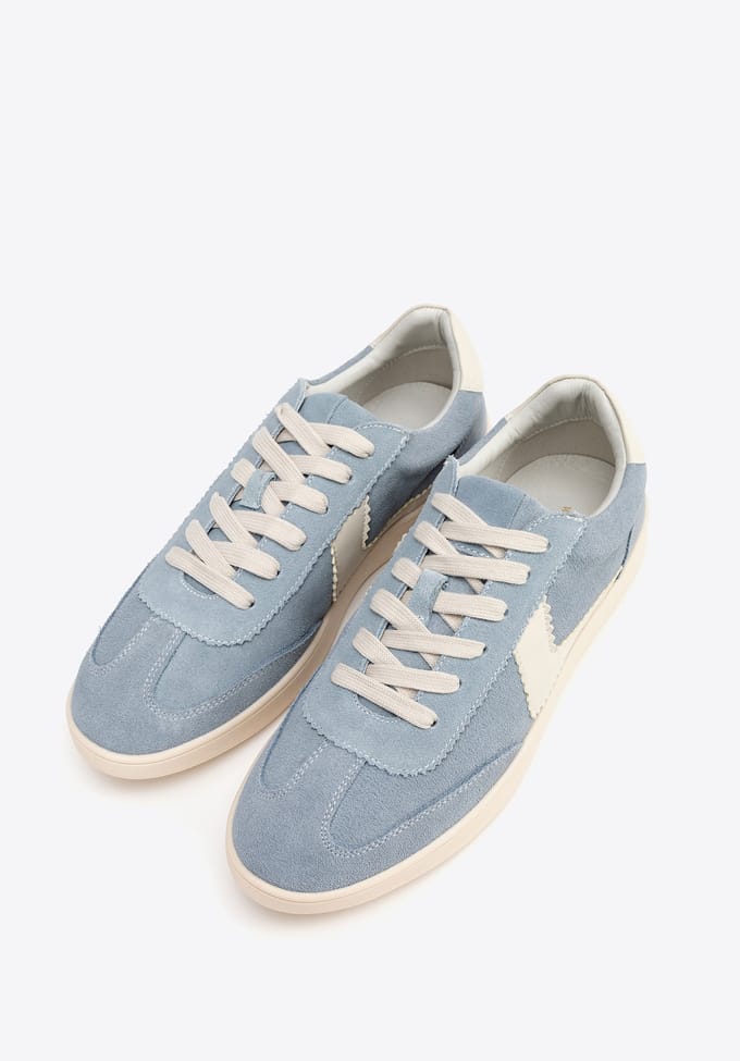 Wittchen Suède Sneakers voor Dames met Contrasterende Blauwe en Witte