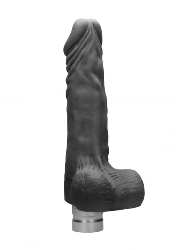 Vibrating Vibrator met ballen – Zwart  20 cm