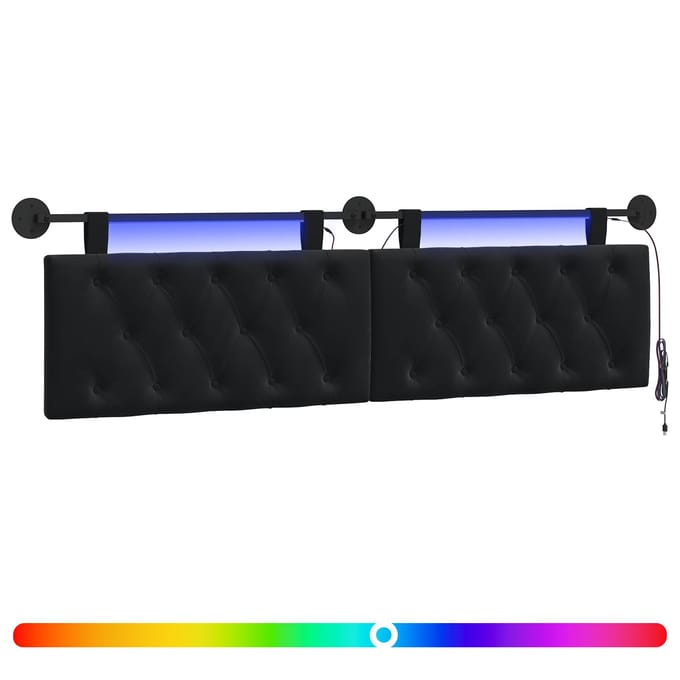 vidaXL - Hangend - hoofdbord - Zwart - Fluweel