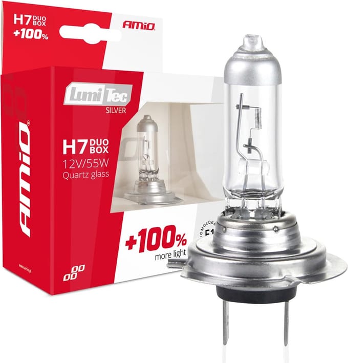 AMiO LumiTec Silver Halogeen Dimlicht +100% H7 12V 55W (set)