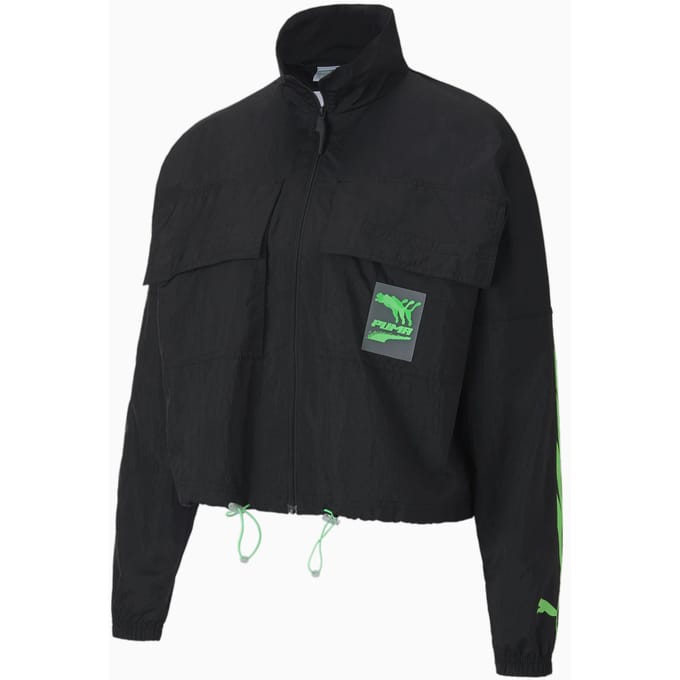 Puma Evide Woven Track Jacket Zip Up Zwart Dames Track Top 597770 01